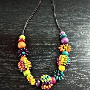 Handmade and Hand Painted Tropical Necklace